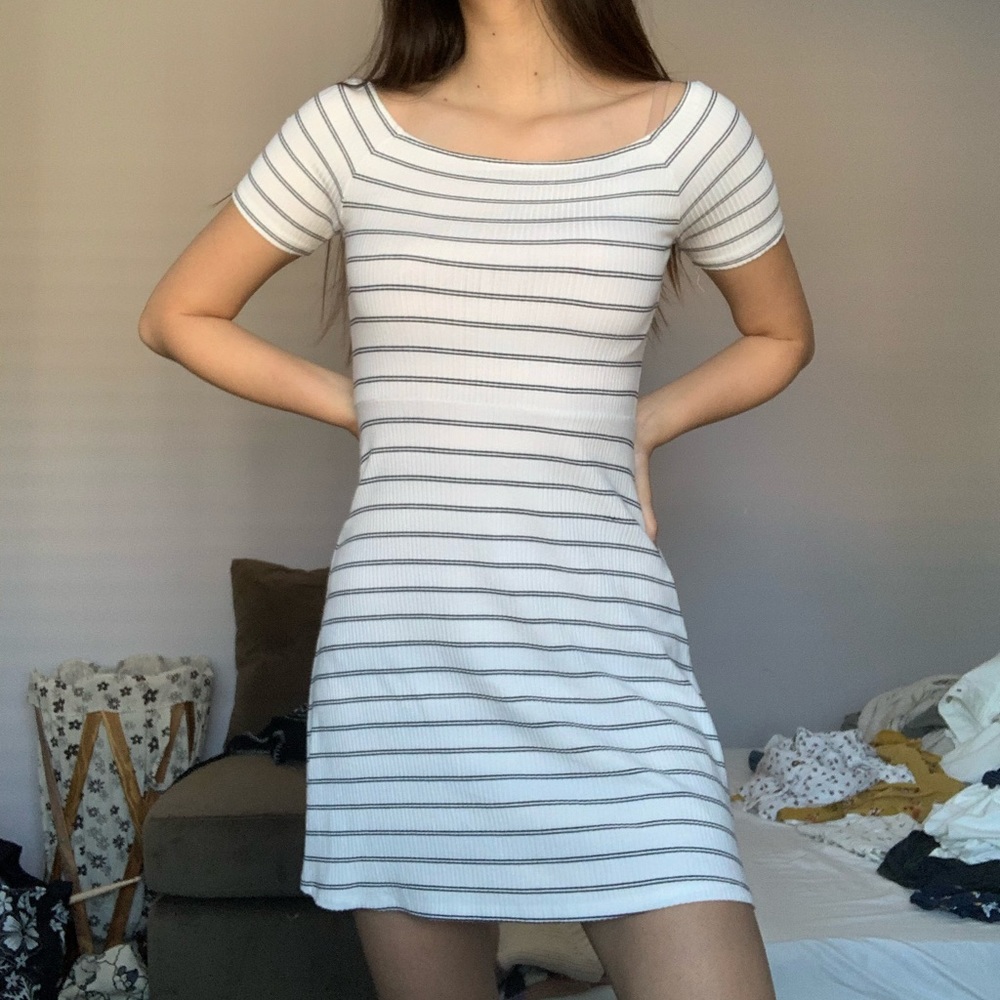 Black and White Striped Dress